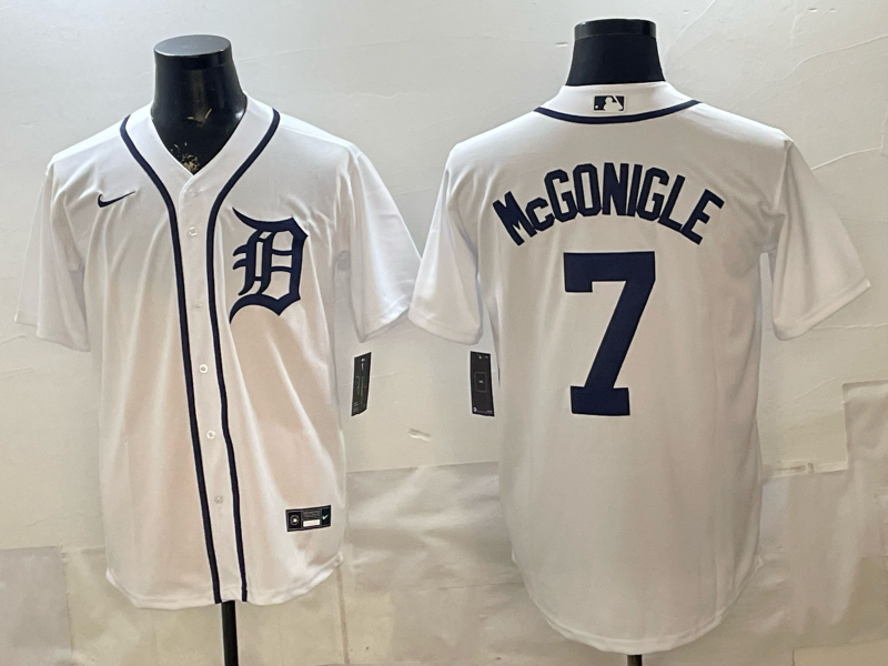 Men Detroit Tigers #7 McGonigle whiteGame Nike MLB Jersey 04020028